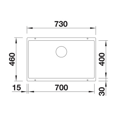 Γρανιτένιος νεροχύτης υποκαθήμενος 73x46cm BLANCO SILGRANIT σειρά SUBLINE 700-U Anthracite 523442