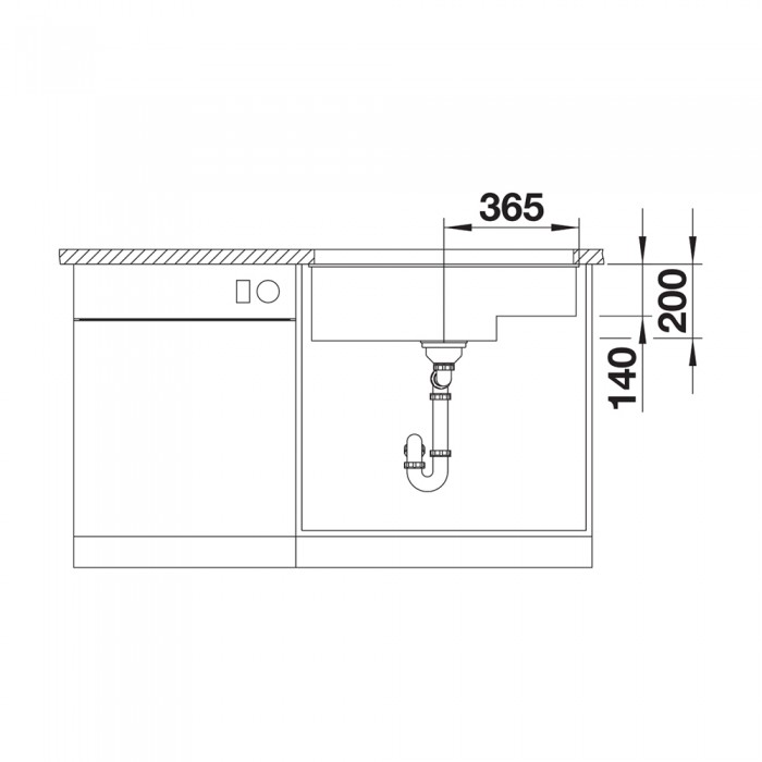 Γρανιτένιος νεροχύτης υποκαθήμενος 73x46cm BLANCO SILGRANIT σειρά SUBLINE 700-U LEVEL Soft White 527171