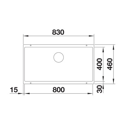 Γρανιτένιος νεροχύτης υποκαθήμενος 83x46cm BLANCO SILGRANIT σειρά SUBLINE 800 U Anthracite 523141