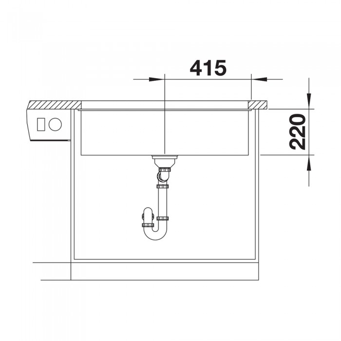 Γρανιτένιος νεροχύτης υποκαθήμενος 83x46cm BLANCO SILGRANIT σειρά SUBLINE 800 U White 523145
