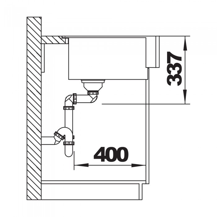 Νεροχύτης Γρανίτη 89.6x51cm BLANCO SILGRANIT σειρά VINTERA XL 9-UF Volcano Grey 526800