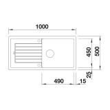 Νεροχύτης Γρανίτη 100x50cm BLANCO SILGRANIT σειρά ZIA XL 6 S Volcano Grey 527400