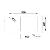 Νεροχύτης Γρανίτη 100x50cm BLANCO SILGRANIT σειρά ZIA XL 6 S Volcano Grey 527400