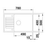 Νεροχύτης Γρανίτη 78x50cm BLANCO SILGRANIT σειρά ZIA XL 6 S COMPACT Coffee 523282