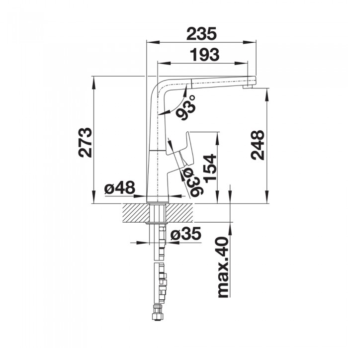 Μπαταρία Κουζίνας με Ντουζ BLANCO σειρά AVONA-S White 521280