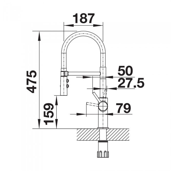 Μπαταρία Κουζίνας BLANCO σειρά CATRIS-S FLEXO Black Matt 525793