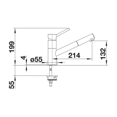 Μπαταρία Κουζίνας με Ντουζ BLANCO σειρά KANO-S Anthracite /Chrome 525038