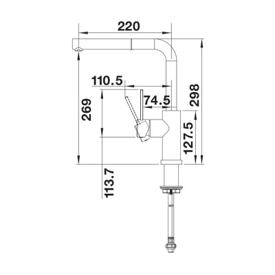 Μπαταρία Κουζίνας με Ντουζ BLANCO σειρά LANORA-S-F Stainless Steel 526180