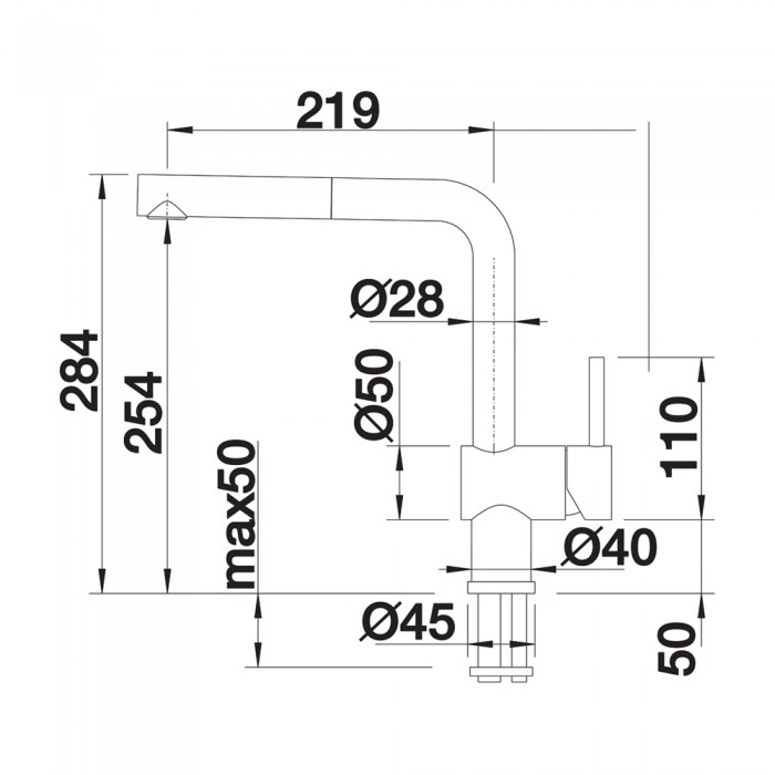 Μπαταρία Κουζίνας Ντουζ BLANCO σειρά LINUS-S White 516692