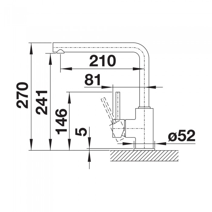 Μπαταρία Κουζίνας BLANCO σειρά MILA Black Matt 526657
