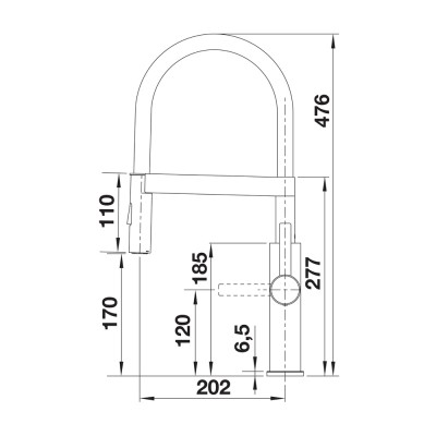 Μπαταρία Κουζίνας με Ντουζ BLANCO σειρά SONEA-S FLEXO Inox 526616