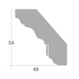 Ξύλινη Διακοσμητικη Κορνίζα Μασίφ άβαφη από ξύλο οξιάς  54x49mm μήκος 220 cm 175101.0018-600/MD/55