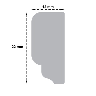 Ξύλινο Διακοσμητικό Πηχάκι άβαφο από Μασίφ ξύλο οξιάς  22x12mm μήκος 220cm 175101.0017-600/F/22