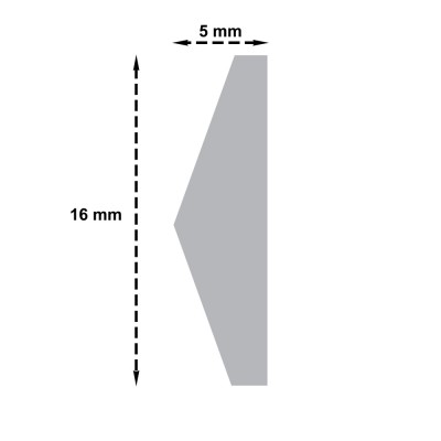 Ξύλινο Διακοσμητικό Πηχάκι άβαφο από Μασίφ ξύλο οξιάς  16x5mm μήκος 220cm 175101.0092-4002/16