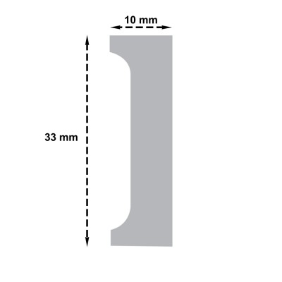 Ξύλινο Διακοσμητικό Πηχάκι άβαφο από Μασίφ ξύλο οξιάς  33x10mm μήκος 220cm 175101.0121-6/33X10