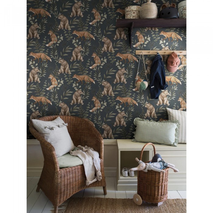 Ταπετσαρία Τοίχου 0.53x10.05m BORASTAPETER NEWBIE Wild Forest Blue 6920