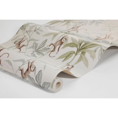 Ταπετσαρία Τοίχου 0.53x10.05m BORASTAPETER NEWBIE Jungle Friends White 6936