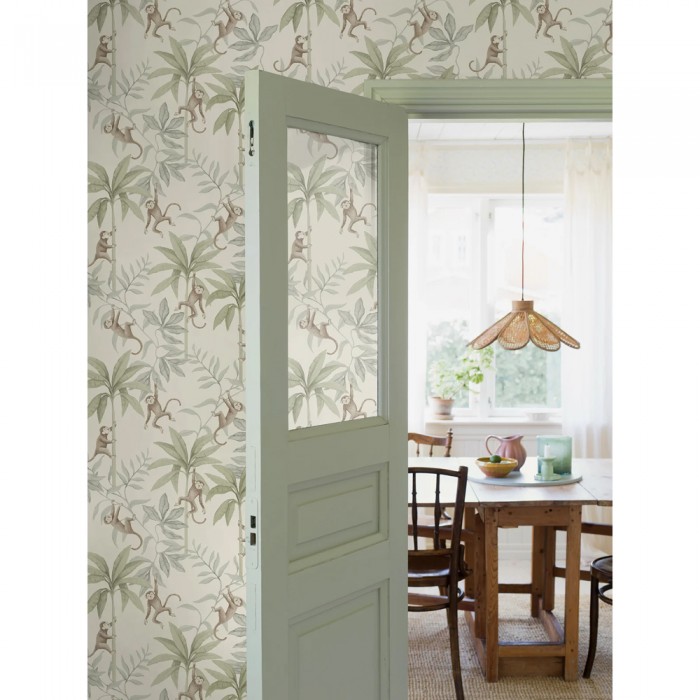 Ταπετσαρία Τοίχου 0.53x10.05m BORASTAPETER NEWBIE Jungle Friends White 6936