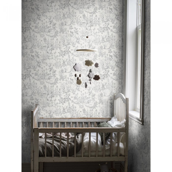 Ταπετσαρία Τοίχου 0.53x10.05m BORASTAPETER NEWBIE Forest Friends White 7478