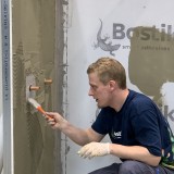 Ειδικά Στεγανωτικά Κολλάρα Τοίχου - Δαπέδου 140mm x 140mm κατάλληλο για σωλήνες Ø 25-40mm (1Τεμάχιο)  - Επενδυμένα με Υαλοβάμβακα και στις Δύο Πλευρές Bostik ARDATAPE WALL