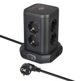 Πύργος Πολύπριζο 8 Θέσεων με 2x USB-A & 1x USB-C PD 20W Καλώδιο 2m  Μαύρο Brennenstuhl 1153560010