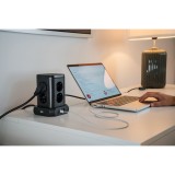 Πύργος Πολύπριζο 8 Θέσεων με 2x USB-A & 1x USB-C PD 20W Καλώδιο 2m  Μαύρο Brennenstuhl 1153560010
