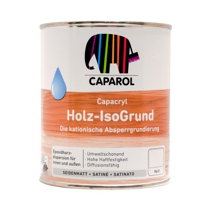 Βελατούρα νερού 750ml Caparol Capaclyl Holz-Isogrund Λευκό Σατινέ