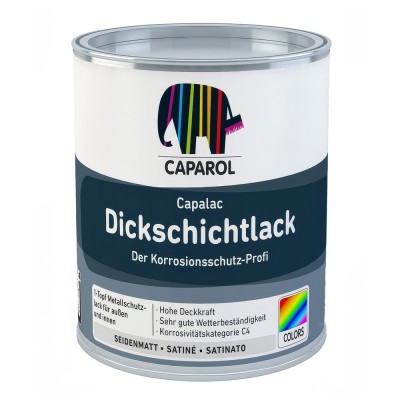 Αντισκωριακό Βερνικόχρωμα Διαλύτου 750ml Caparol Capalac Dickschichtlack σε αποχρώσεις RAL και VIVECHROM
