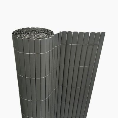 Καλαμωτή Περίφραξης - Φράχτης Πλαστικός Διπλής Όψης Διαστάσεων 1x3m με Πάχος 13mm Γκρι Chios Hellas 36011