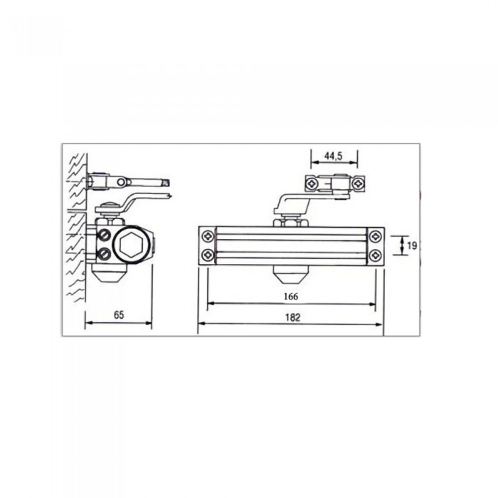 Σούστα Επαναφοράς πόρτας Cisa 60470.03.45 Λευκή (60460)