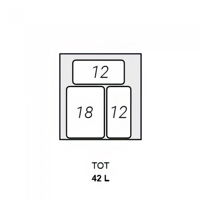 Σετ Κάδων Συρόμενο 3 Δοχείων για Ντουλάπι με Πόρτα 50cm σε Χρώμα Ανθρακί Compagnucci Waste Bins 369 Series 369013DB8D