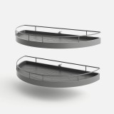 Περιστρεφόμενο Μισοφέγγαρο 1/2 Ø75 σε Χρώμα Ανθρακί Compagnucci Classic Line 378 Series 378075DBD