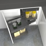 Magic Corner με Φρένο για Τυφλό Ντουλάπι με Πόρτα 40cm με Βάση σε Χρώμα Ανθρακί Compagnucci Premium Line 597 Series