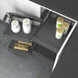 Magic Corner Ολικής Εξαγωγής με Φρένο για Τυφλό Ντουλάπι με Πόρτα 60cm με Χερούλι και Βάση σε Χρώμα Ανθρακί Compagnucci Premium Line 599H Series