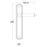 Πόμολα πόρτας Convex χειρολαβή με πλάκα 295 σε Ματ Όρο-Όρο