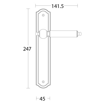 Πόμολα πόρτας Convex χειρολαβή με πλάκα 295 σε Ματ Νίκελ-Χρώμιο