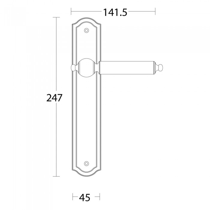 Πόμολα πόρτας Convex χειρολαβή με πλάκα 295 σε Ματ Όρο-Όρο