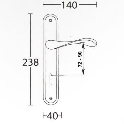 Πόμολα πόρτας Convex χειρολαβή με πλάκα 425 σε Ματ Μαύρο