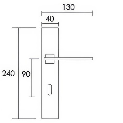 Πόμολα πόρτας Convex χειρολαβή με πλάκα 745 σε Ματ Νίκελ-Χρώμιο