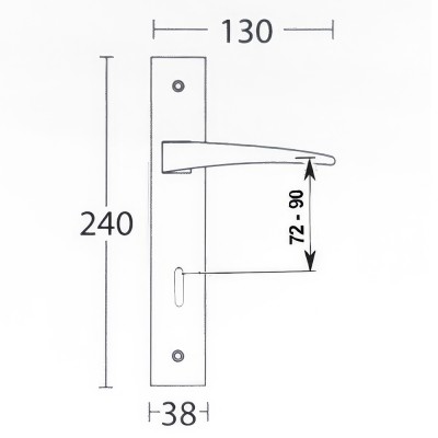 Πόμολα πόρτας Convex χειρολαβή με πλάκα 775 σε Ματ Μαύρο