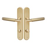 Πόμολα πόρτας Convex χειρολαβή με πλάκα 1745 σε Ματ Όρο