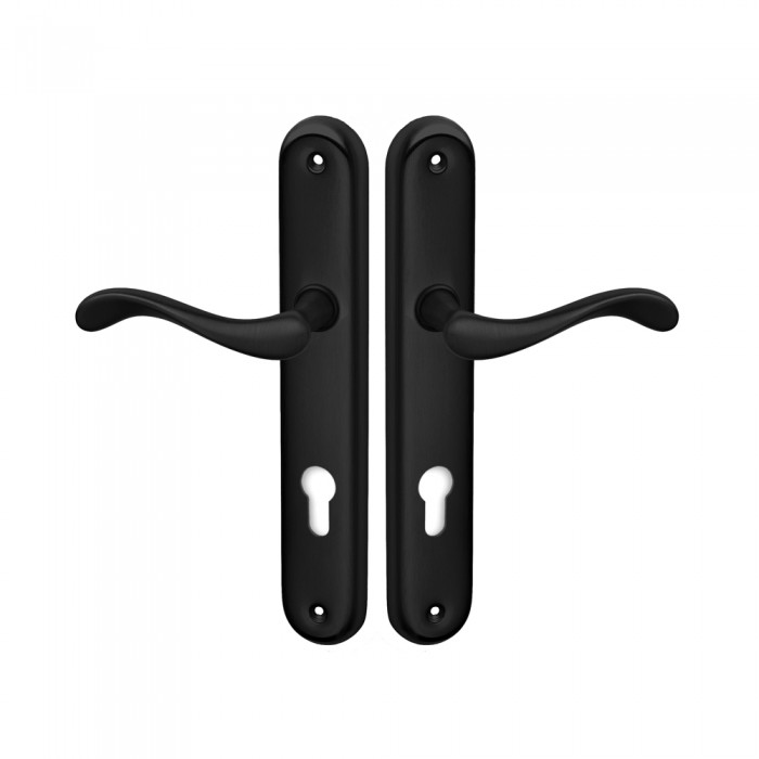 Πόμολα πόρτας Convex χειρολαβή με πλάκα 425 σε Ματ Μαύρο