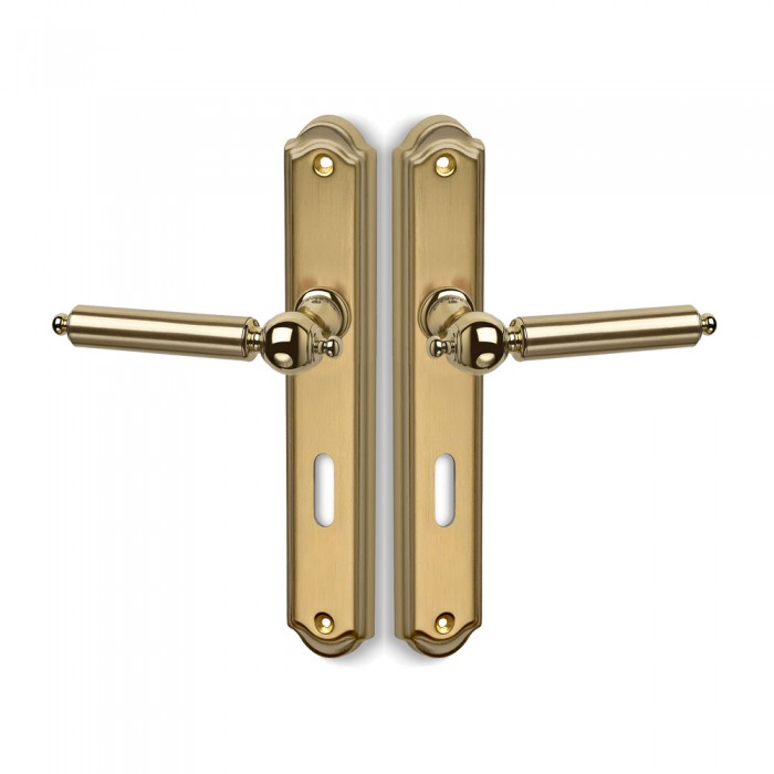 Πόμολα πόρτας Convex χειρολαβή με πλάκα 295 σε Ματ Όρο-Όρο