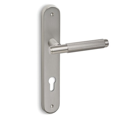 Πόμολα πόρτας Convex χειρολαβή με πλάκα 1745 σε Ματ Νίκελ