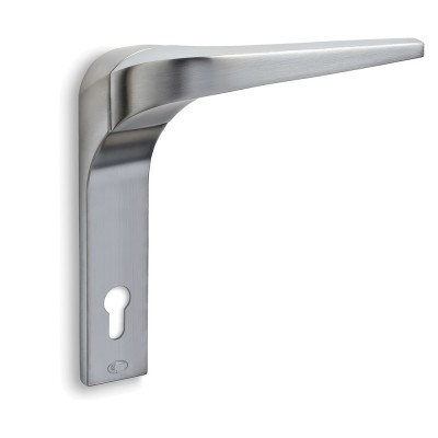 Πόμολα πόρτας Convex χειρολαβή με πλάκα 2055 σε Ματ Χρώμιο