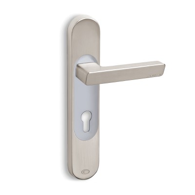 Πόμολα πόρτας Convex χειρολαβή με στρογγυλή πλάκα 2145 Ματ Νίκελ-Χρώμιο