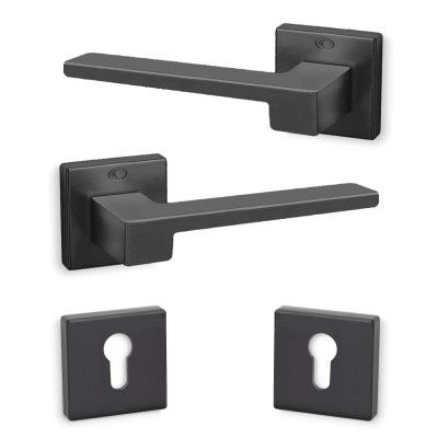 Πόμολα πόρτας (2τεμάχια Ζεύγος) Convex χειρολαβή με ροζέτα 1535-S85 Ματ Γραφίτης