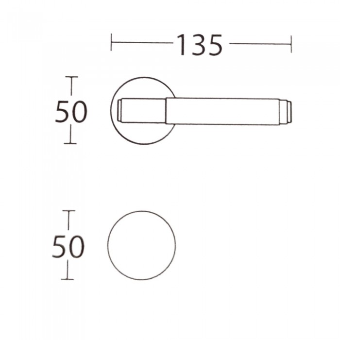 Πόμολα πόρτας (2τεμάχια Ζεύγος) Convex χειρολαβή με ροζέτα 1735-S77 Ματ Μπρονζέ