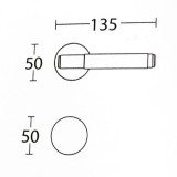 Πόμολα πόρτας (2τεμάχια Ζεύγος) Convex χειρολαβή με ροζέτα 1745Β-S77 Ματ Μπρονζέ