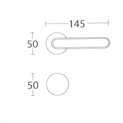 Πόμολα πόρτας (2τεμάχια Ζεύγος) Convex χειρολαβή με ροζέτα 2195-S04S19 Χρώμιο/Ματ Μαύρο
